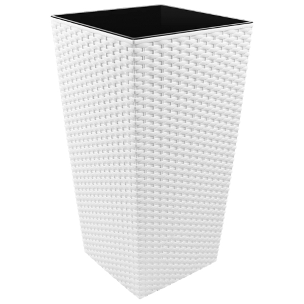 ****Rey Planter Square Rattan Style 15.75in