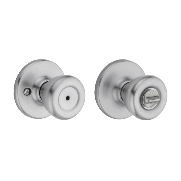 ****Kwikset Tubular Privacy Bed And Bath Knob Satin Chrome