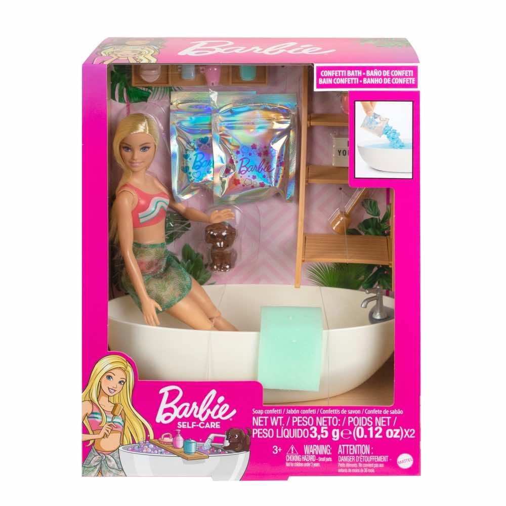 Barbie Doll &amp; Bathtub Playset - Confetti Soap &amp; Accessories