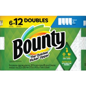 Bounty Select-A-Size Paper Towels, 6 Double Rolls, 90 Sheets Per Roll