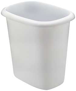 Rubbermaid Wastebasket 6 Qt., Plastic, White