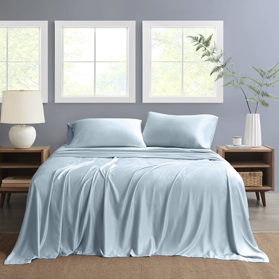 Nautica Full Sheet Set Solid 4pc Light Blue