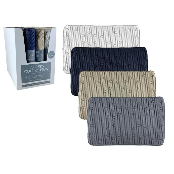 Spa Collection PVC Bath Mat with Suction Cups, Assorted