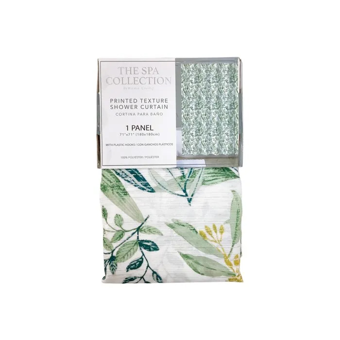 Spa Collection Printed Shower Curtain with Hooks