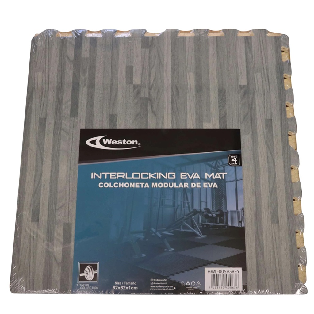 Weston EVA Modular Mat 60x60x1cm Wood Grey (4pc Set)