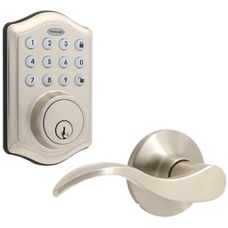 [8734305] Honeywell Digital Deadbolt and Lever with Electronic Keypad, Satin Nickel