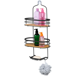 [RHSC31680] Royal Homes Shower Caddy Bamboo, Black