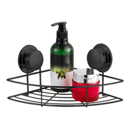 [RHCSSWSS31692] Royal Homes Corner Shower Shelf With Super Suction, Black