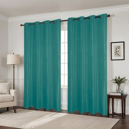 [WPSG51017FBF] CHD Chevron Jacquard Grommet Window Curtain Panel 55 x 90 In. Teal