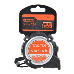 [236452] Tactix Auto-Lock Tape Measure 16 Ft./ 5Mx19mm G74