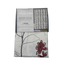 [711-1446887] Spa Collection Printed Shower Curtain with Hooks