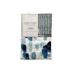 [711-1446886] Spa Collection Printed Shower Curtain with Hooks