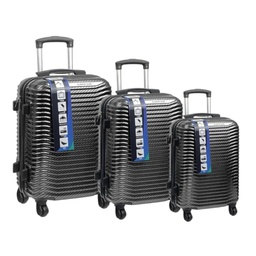 [060-1449278] Clipper Club 3pc Luggage Set, Black