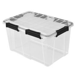 [39349004] Sterilite Gasket Box 51 Liter, Clear/ Black Handles