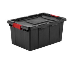 [14649006 / 4386827] Sterilite Industrial Tote 15 Gal, Black with Red Latches