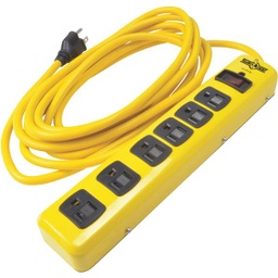 [5138N / 9248675] Woods Yellow Jacket 6-Outlet 1050J Hi-Vis Surge Protector Strip with 15 Ft. Cord