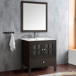 [8025 RHBV13848] Royal Homes Bathroom Vanity 31.4 x 18.1 x 33.4 In. Dark Brown