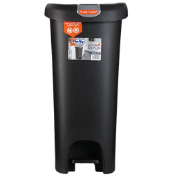 [HFT-2258075450-4] Hefty Lid Lock Step-On Wastebasket 12 Gal. Black