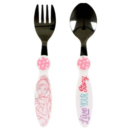 [60318] ****Disney Kids 2-pc Cutlery Set Metallic - Princess