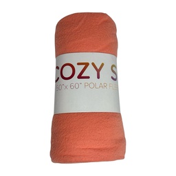 [FLC-PLR-5060-CO] ****Cozy Polar Fleece Micro Throw, Coral