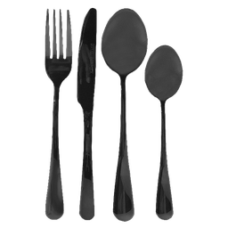 [716-148933] Royal Norfolk 16pc Cutlery Set, Black ji
