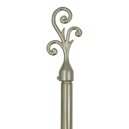 [722-82238-84120SILVER CHCR28511 / 1434272] Classy Homes Curtain Rod 84-120 In., Silver - Plated